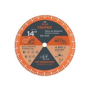 Disco de diamante de 14 x 4 mm corte de metal TRUPER 15156
