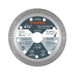 Disco de diamante 4 1/2 corte porcelanato Truper 103696