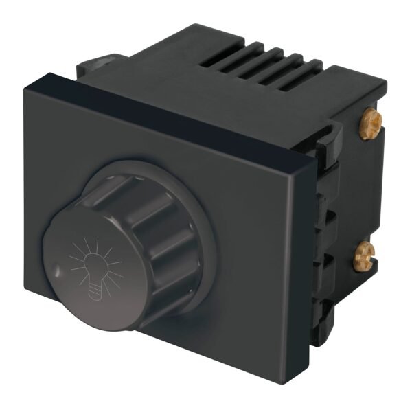Dimmer giratorio 1.5 módulos línea Española color negro 47994