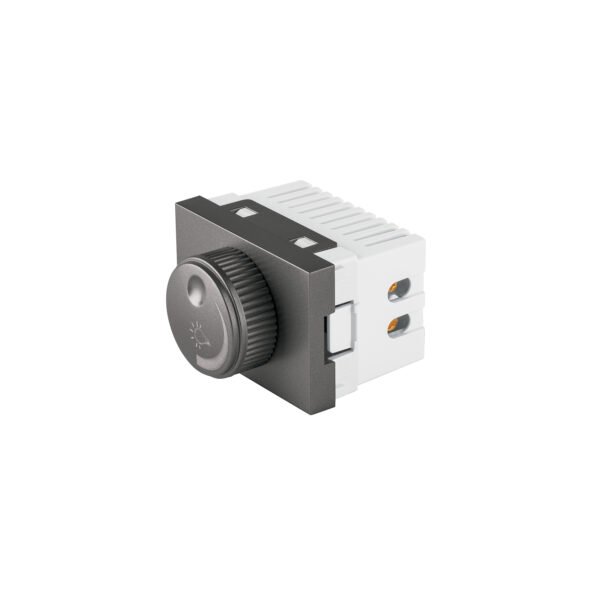 Dimmer giratorio acero inox de 1.5 módulos línea Lisboa 47833