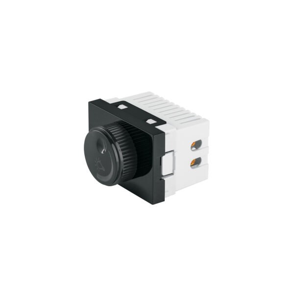 Dimmer giratorio negro de 1.5 módulos línea Lisboa Volteck 47886