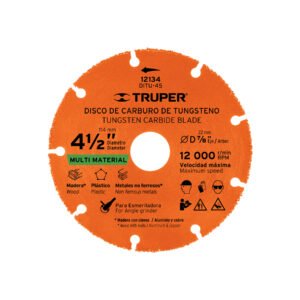 Disco 4-1/2 multimaterial de carburo de tungsteno TRUPER 12134