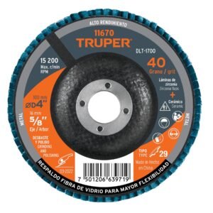 Disco laminado 4 grano 40 centro 5/8 fibra TRUPER 11670