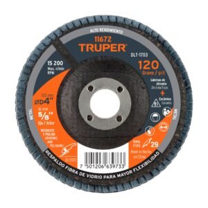 Disco laminado 4 grano 120 centro 5/8 fibra TRUPER 11672