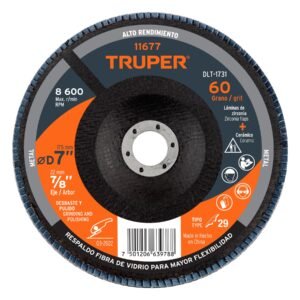 Disco laminado 7 grano 60 centro 7/8 fibra TRUPER 11677