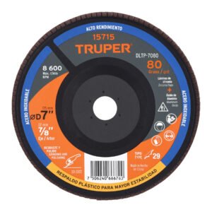 DLTP-7080.jpg Disco laminado 7 grano 80 centro 7/8 plástico TRUPER 15715