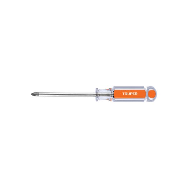 Desarmador de cruz 1/4 x 4 mango de acetato Truper 14074