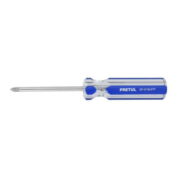 Desarmador de cruz 3/16 x 3 mango de PVC Pretul 21471
