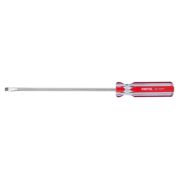 Desarmador plano 1/4 x 8 mango de PVC Pretul 21460