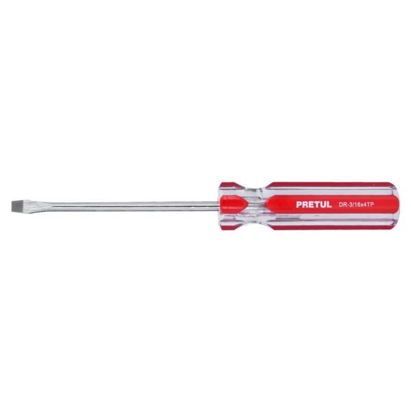 Desarmador plano 3/16 x 4 mango de PVC Pretul 21458