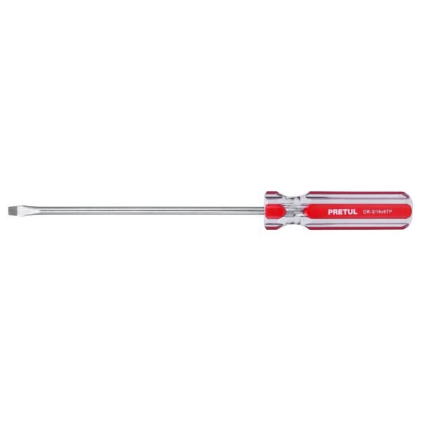 Desarmador plano 3/16 x 6 mango de PVC Pretul 21457