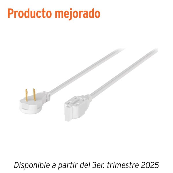 Extensión eléctrica doméstica 2 m clavija plana blanca 48000