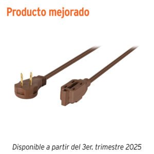 Extensión eléctrica doméstica 4 m clavija plana café 48013