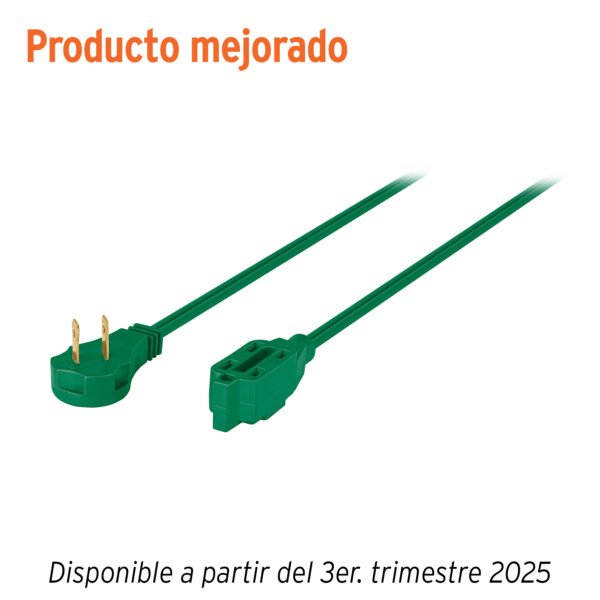 Extensión eléctrica doméstica 4 m clavija plana verde 48014