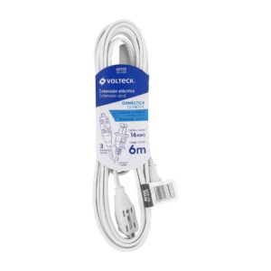 Extensión eléctrica doméstica 6 m clavija recta blanca 40155