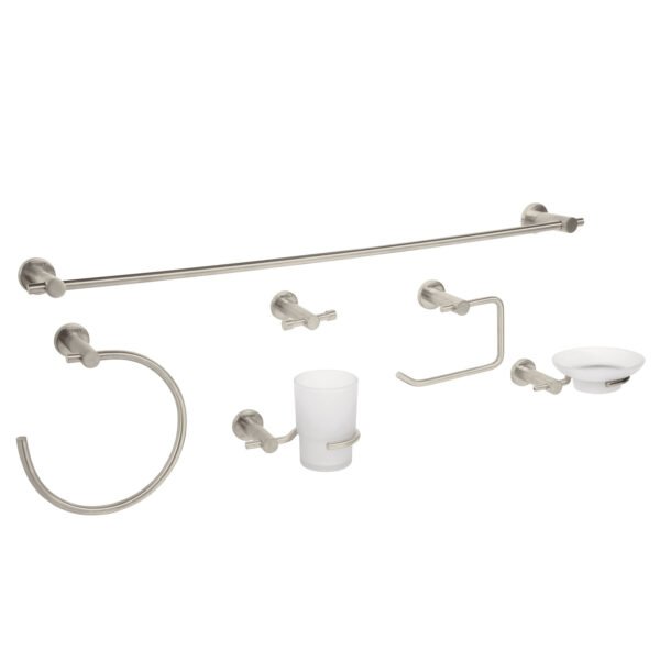 Juego de 6 accesorios para baño acabado satín Foset Element 49682