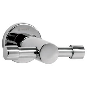 ELA-73.jpg Gancho doble metálico cromo para toallas Foset Element 49667