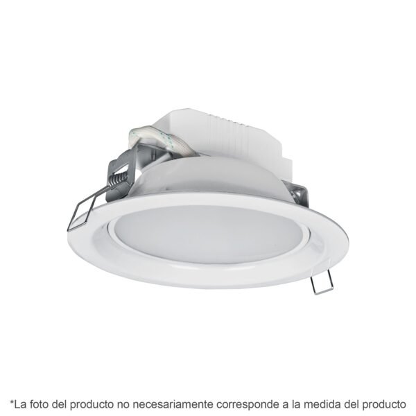 Luminario LED empotrado redondo de 12 W luz cálida Volteck 48096