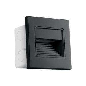 Luminario LED empotrable de cortesía 1 W luz cálida negro 49499