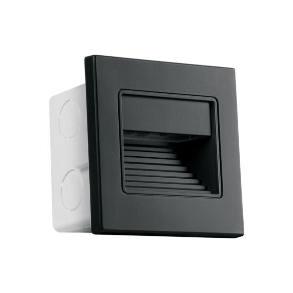 Luminario LED empotrable de cortesía 1 W luz cálida negro 49499