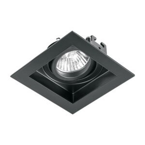 Luminario empotrable con 1 spot dirigible negro VOLTECK 49548