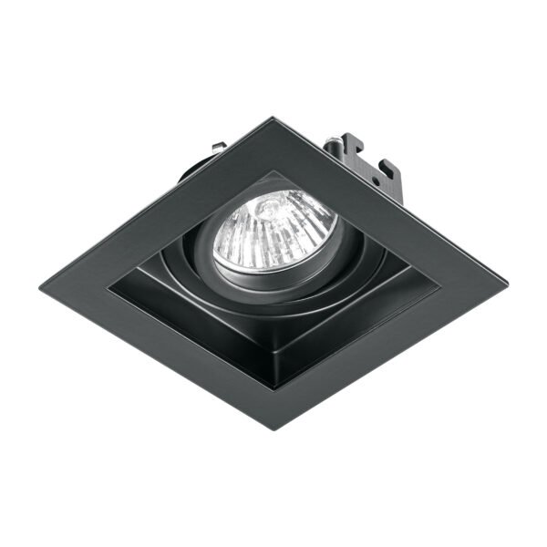 Luminario empotrable con 1 spot dirigible negro VOLTECK 49548