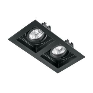 Luminario empotrable con 2 spots dirigibles negro VOLTECK 49713