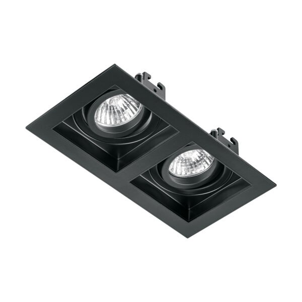 Luminario empotrable con 2 spots dirigibles negro VOLTECK 49713