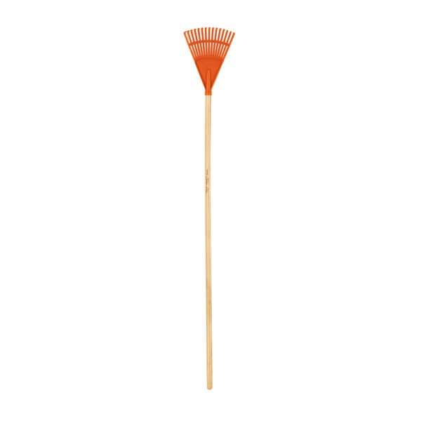 Escoba plástica para jardín rígida 15 dientes mango 48 14345