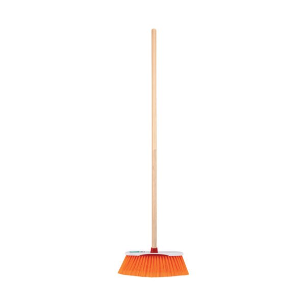 Escoba estándar cerdas de PET extra suaves bastón de madera 57030