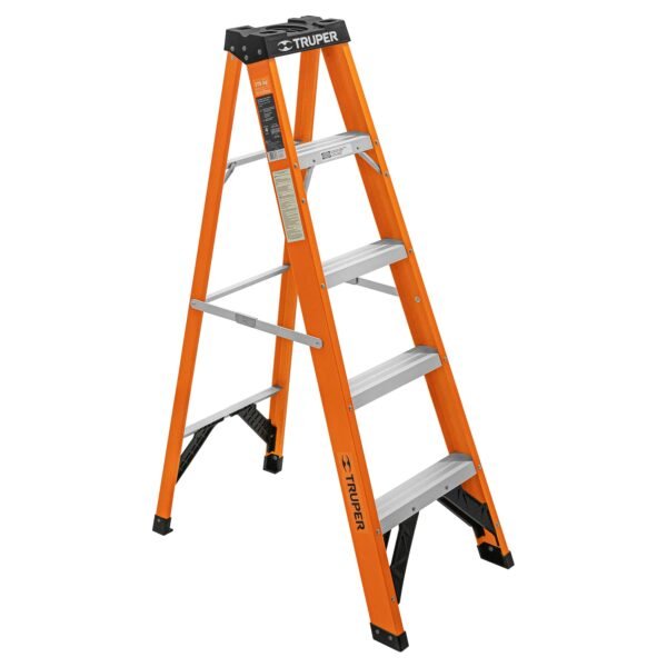 Escalera de tijera tipo ll 4 peldaños fibra de vidrio 100224