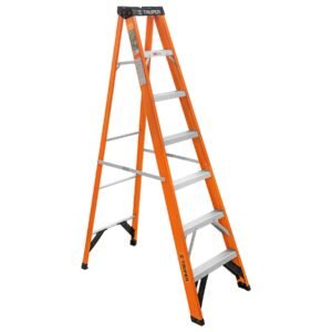 Escalera de tijera tipo ll 6 peldaños fibra de vidrio 100226