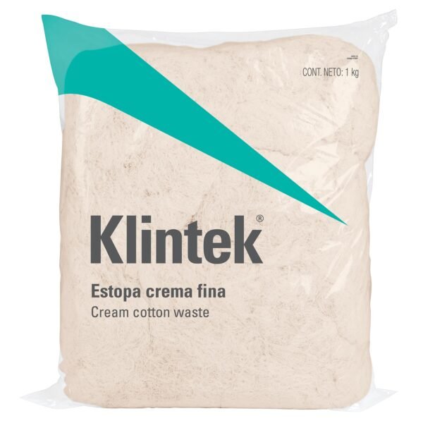Bolsa de 1 kg de estopa color crema KLINTEK 57001