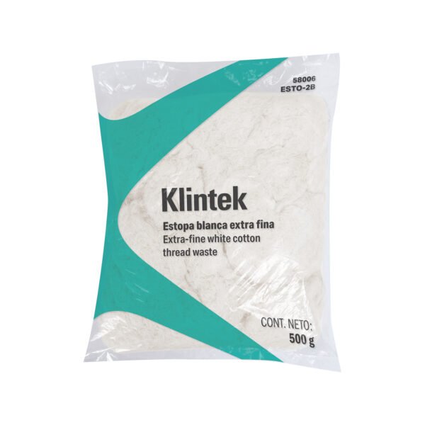 Bolsa de 1/2 kg de estopa color blanca KLINTEK 58006
