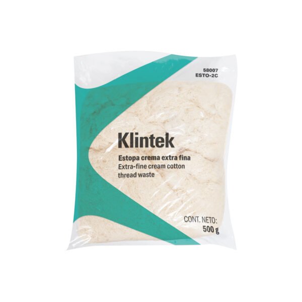 Bolsa de 1/2 kg de estopa color crema KLINTEK 58007