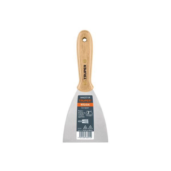 Espátula rígida 3 con mango de madera Truper 14442
