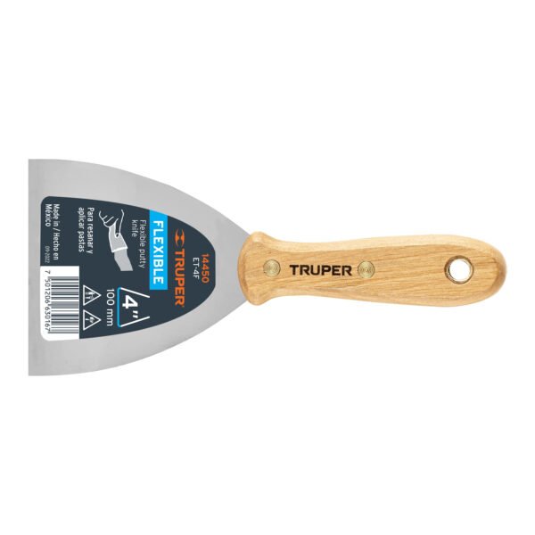 Espátula flexible 4 con mango de madera Truper 14450