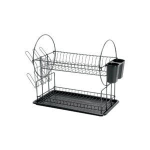 ETR-3.jpg Escurridor negro de acero con 2 niveles para trastes 47501