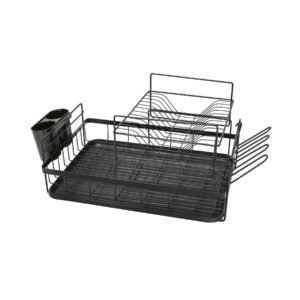 ETR-4.jpg Escurridor negro de acero con 2 niveles para trastes grande 47502