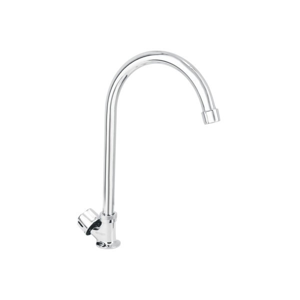 Llave individual fregadero cuello curvo hexagonal BASIC 47691