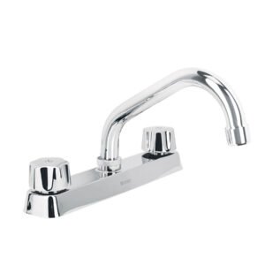 Mezcladora 8 fregadero cromo cuello cortocompresiónBASIC 45608
