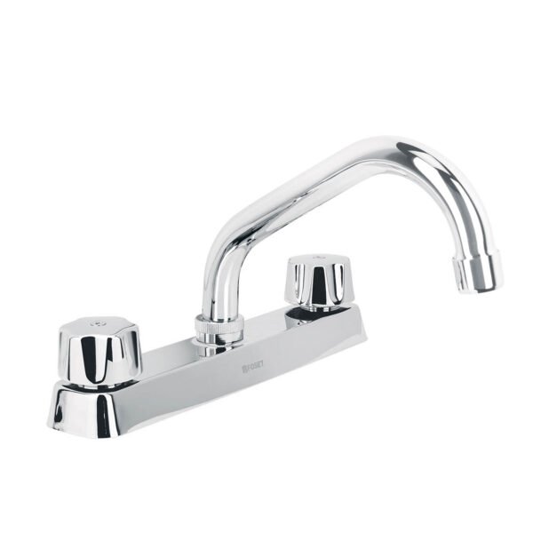 Mezcladora 8 fregadero cromo cuello cortocompresiónBASIC 45608