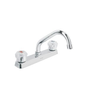 Mezcladora 8 fregadero cromo cuello corto acrílico BASIC 49286