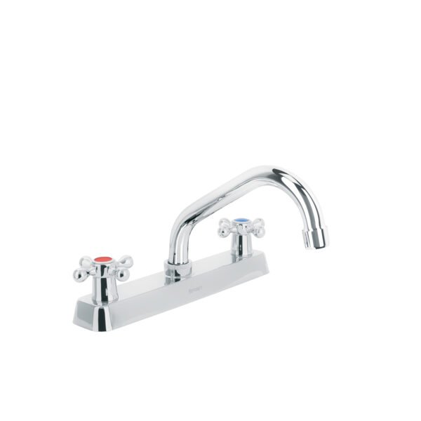 Mezcladora 8 fregadero cromo cuello corto cruceta BASIC 45611