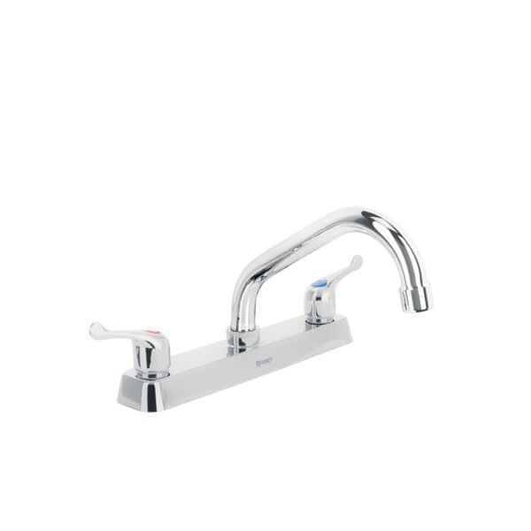Mezcladora 8 fregadero cromo cuello corto palanca BASIC 45609