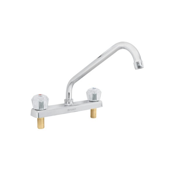 Mezcladora 8 fregadero cromo cuello largo acrílico BASIC 49240