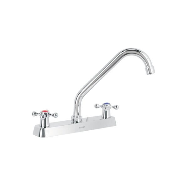 Mezcladora 8 fregadero cromo cuello largo cruceta BASIC 45612