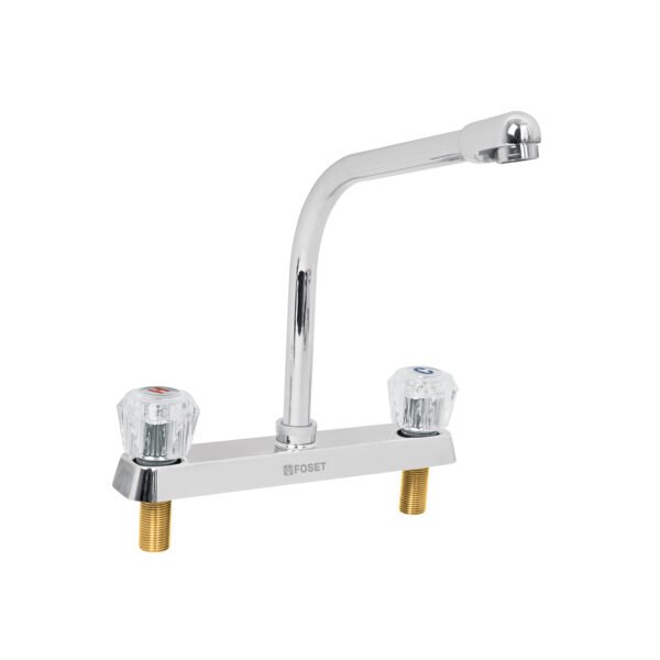 Mezcladora 8 fregadero cromo cuello cobra acrílico BASIC 49192