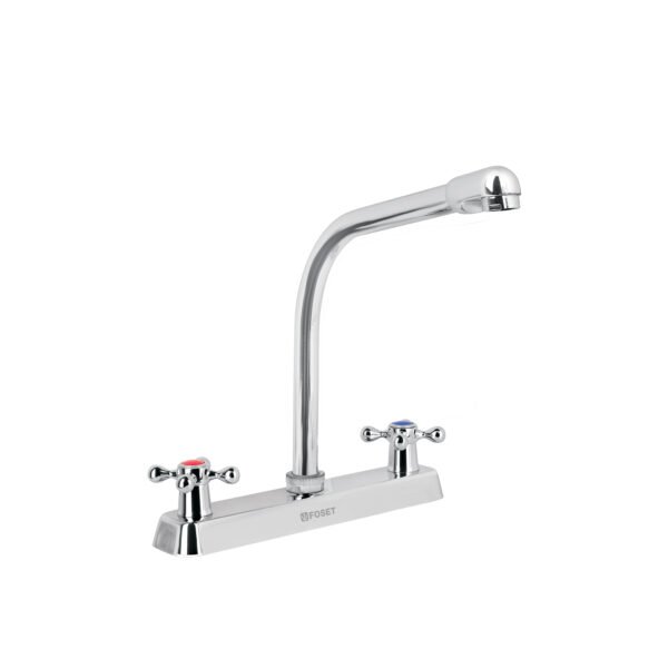 Mezcladora 8 fregadero cromo cuello cobra cruceta BASIC 45613