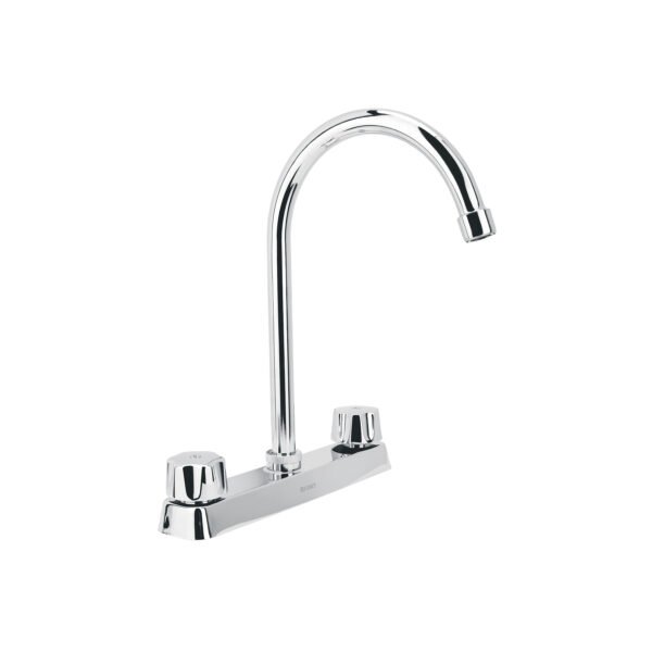 Mezcladora 8 fregadero cromo cuello curvohexagonal BASIC 45615